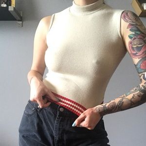 Papaya clothing Vintage Tan Mock Neck Tank